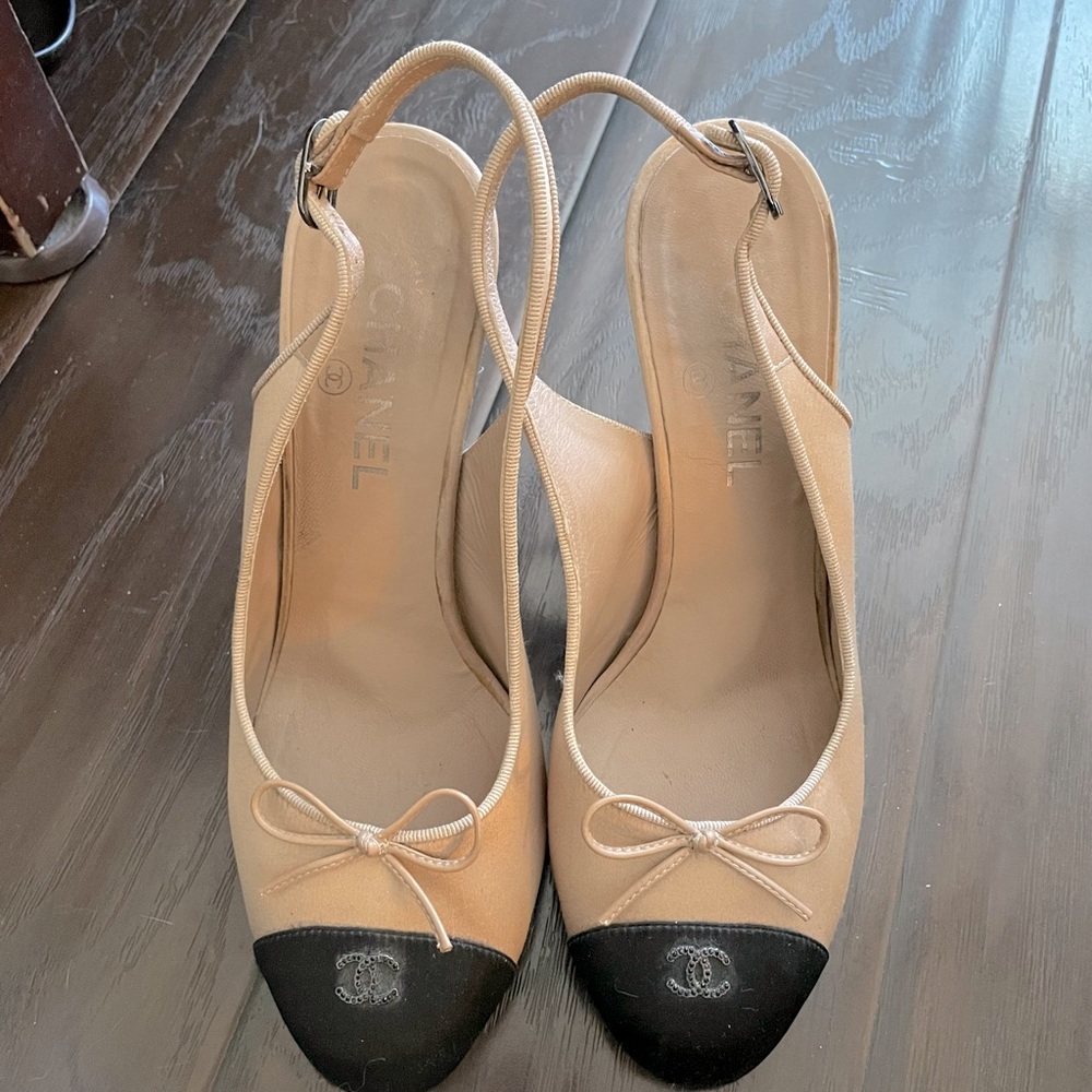 Chanel Satin Slingbacks